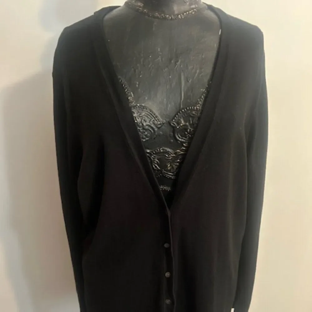 Charter Club Black V-neck button front cardigan, size 3X